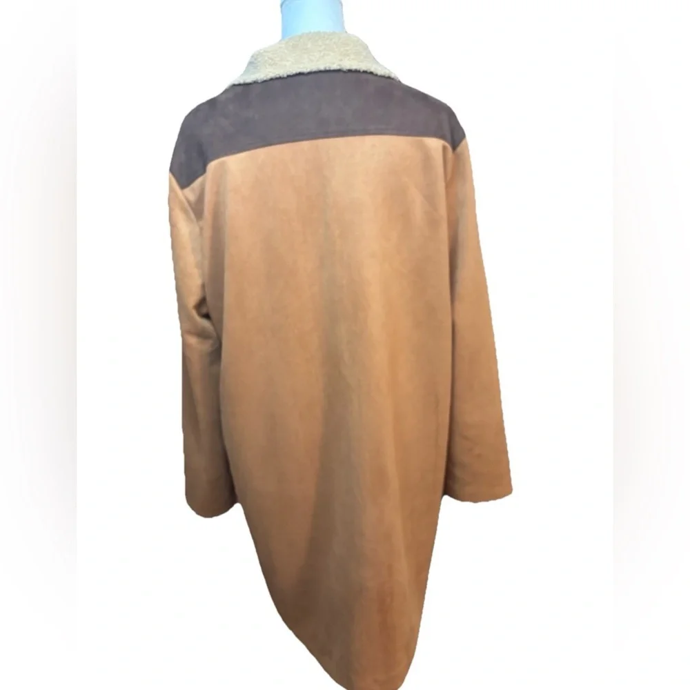 Carhartt Sherpa Lined Canvas Ranch Chore Coat Brown Western Workwear Jacket L - Picture 4 of 7